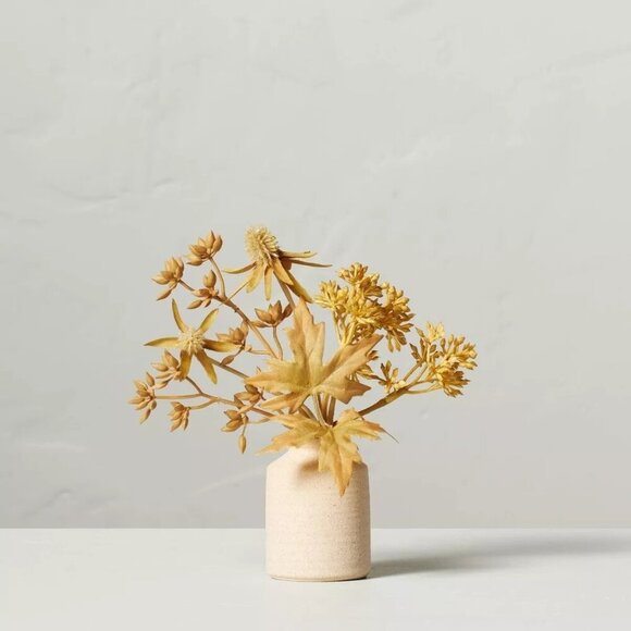 Hearth & Hand Magnolia 7.5"  Faux Bleached Sedum & Thistle Arrangement Fall 2023 - Picture 1 of 5